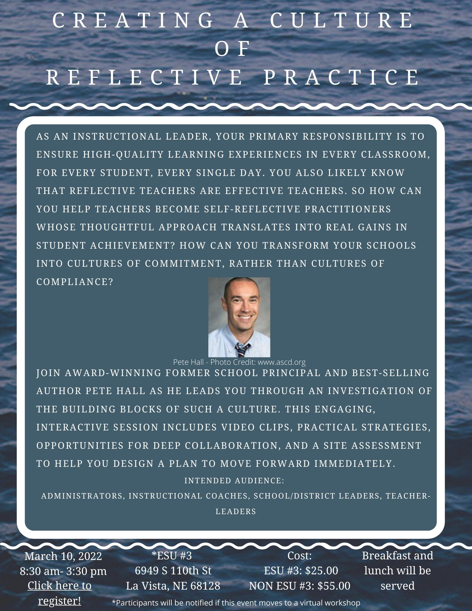 Click here to register for Creating a Culture of Reflective Practice on March 10, 2022 #19996